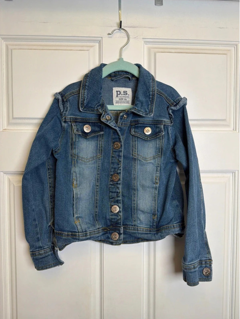Girls Aéropostale Denim Snap Jean Jacket Ruffle 6x